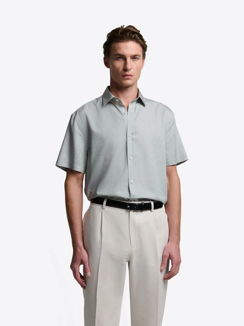 Chemise manches courtes slim à motif