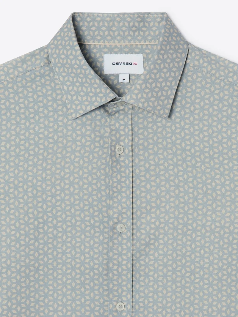 Chemise manches courtes slim à motif