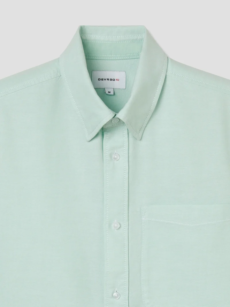 Chemise manches courtes slim en popeline