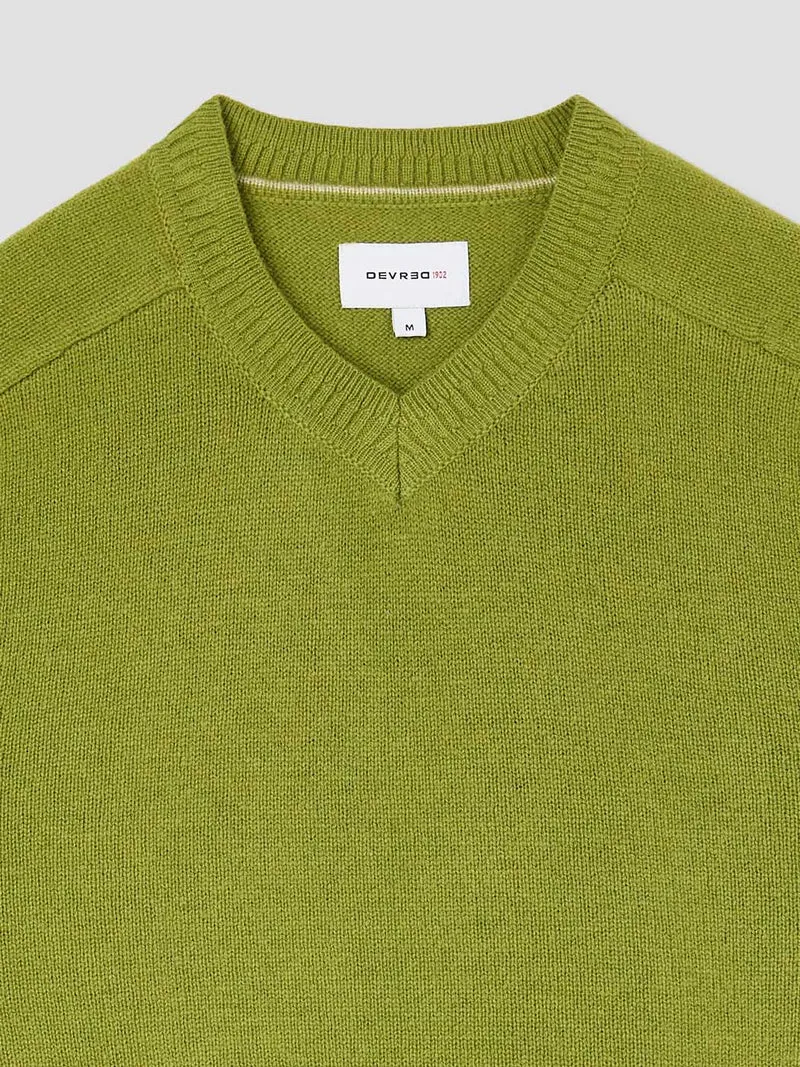 Pull col V en laine mélangée