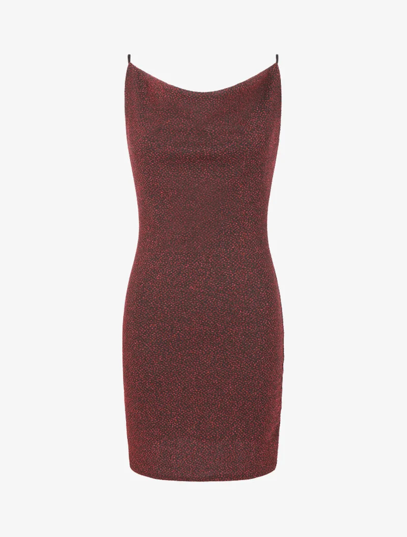Robe texturée irisée - Rouge