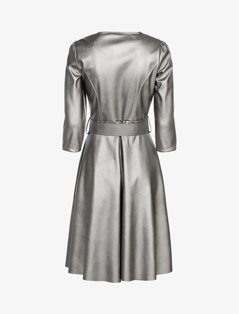 Robe patineuse en simili - Argent