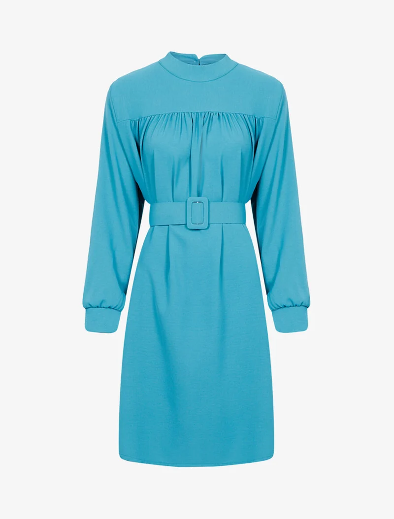 Robe ample ceinturée - Turquoise