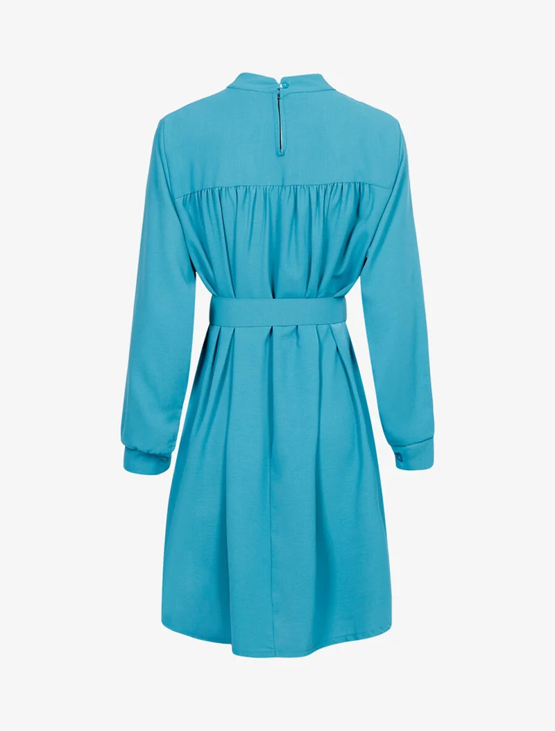 Robe ample ceinturée - Turquoise