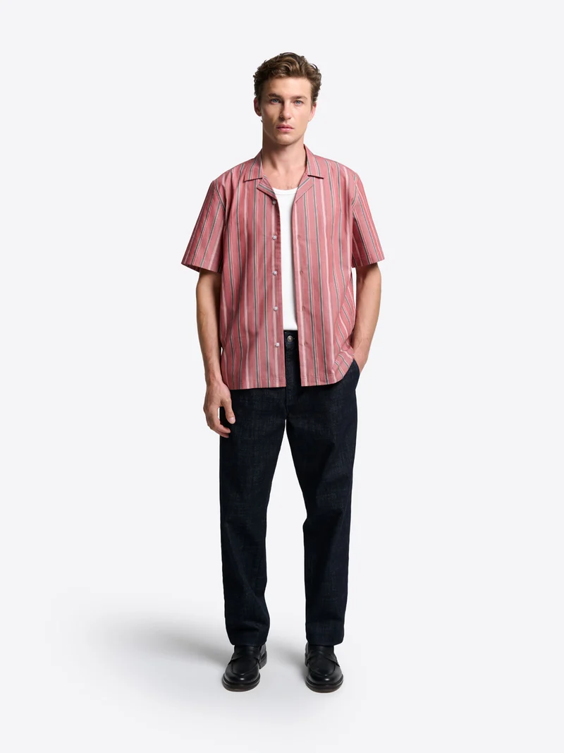 Chemise manches courtes slim rayée
