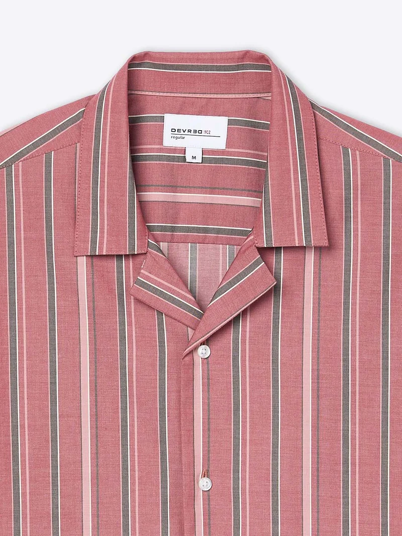 Chemise manches courtes slim rayée