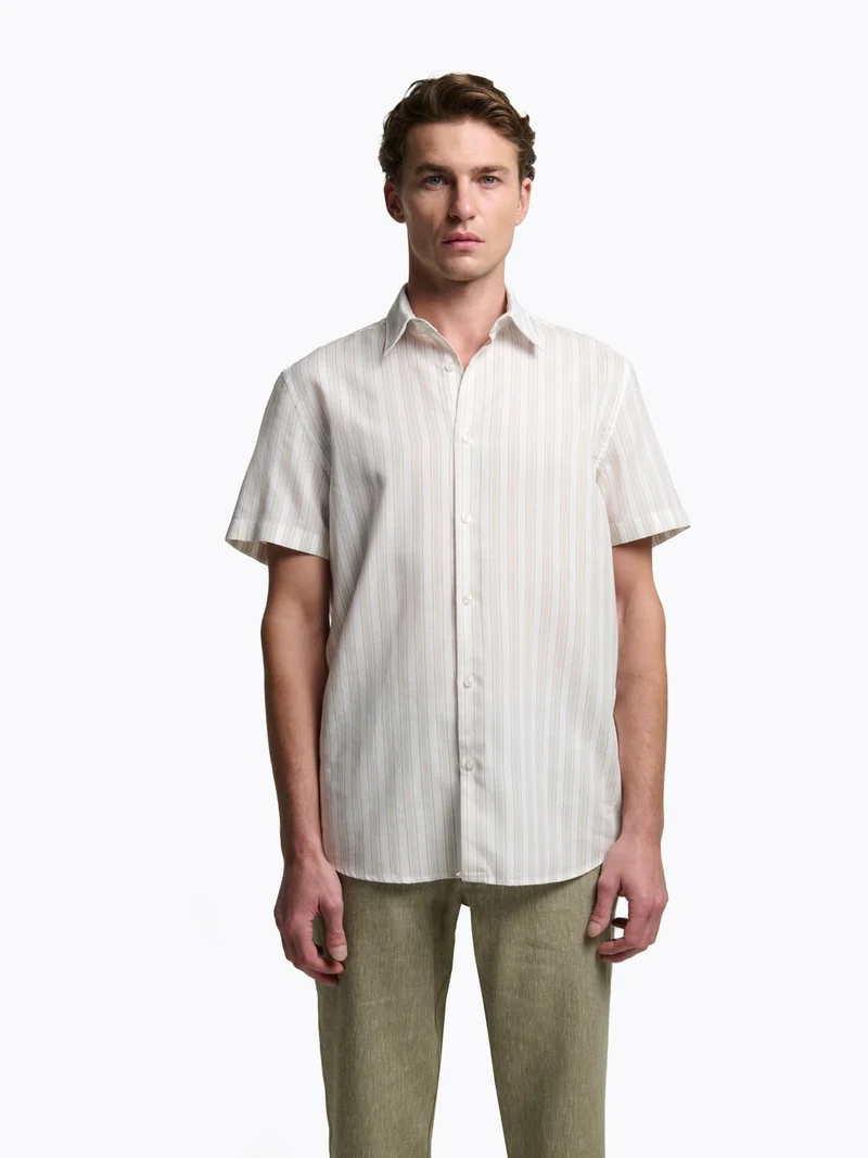 Chemise manches courtes slim rayée
