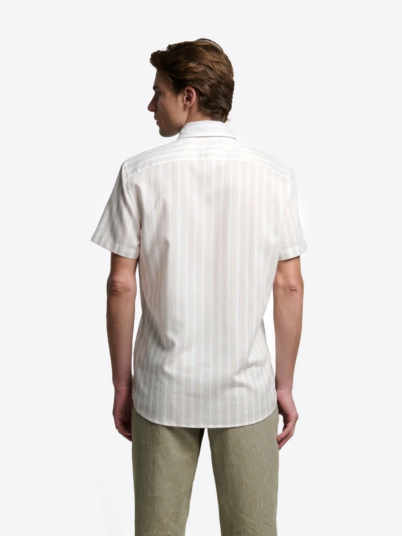 Chemise manches courtes slim rayée