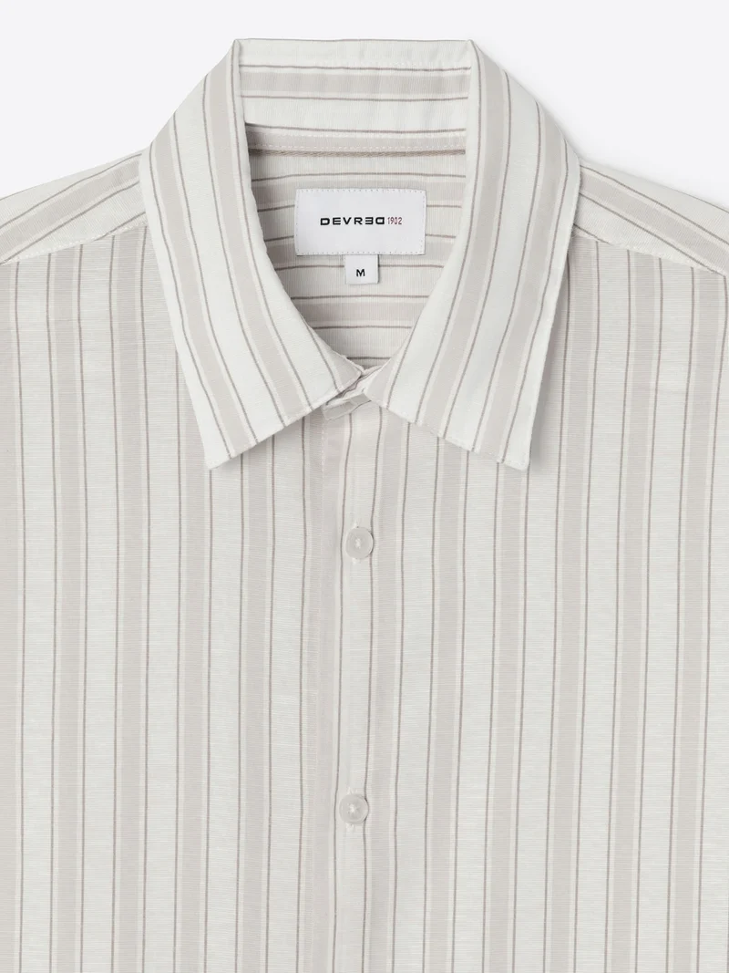 Chemise manches courtes slim rayée