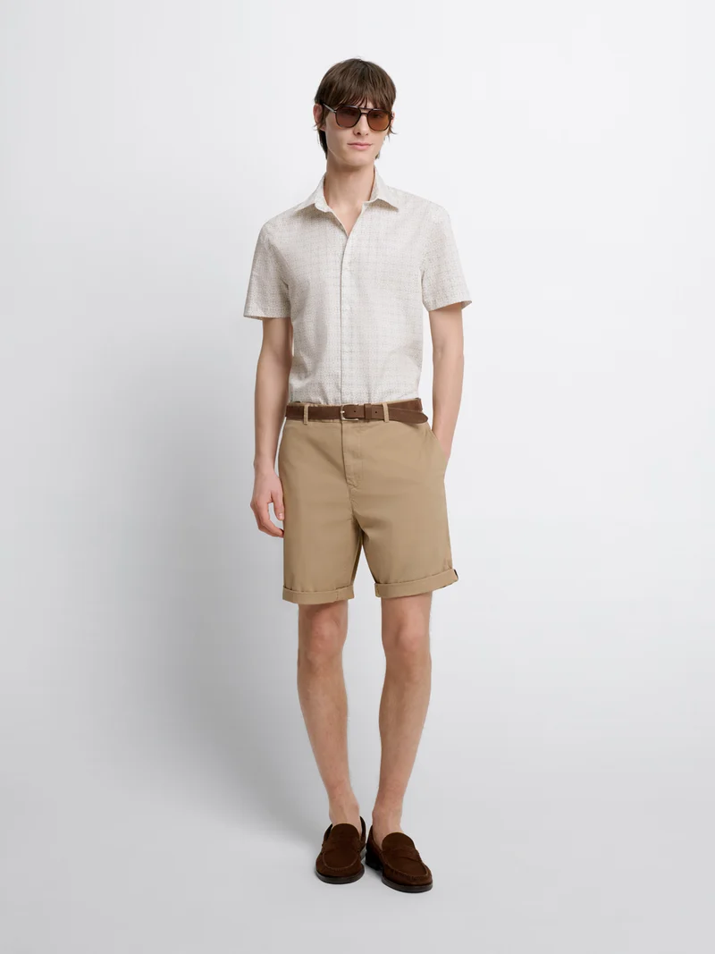 Chemise manches courtes slim à motif