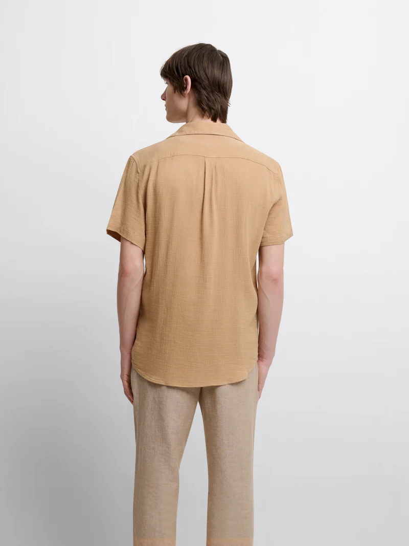 Chemise manches courtes slim rayée