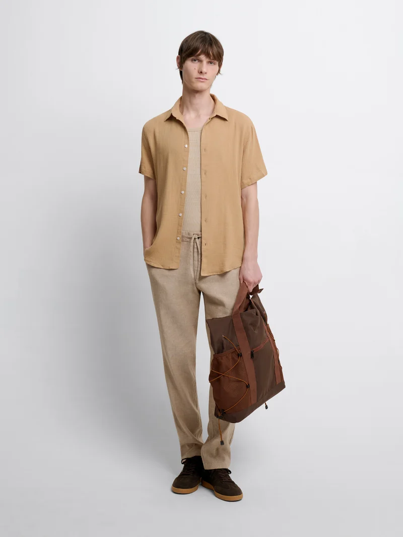Chemise manches courtes slim rayée