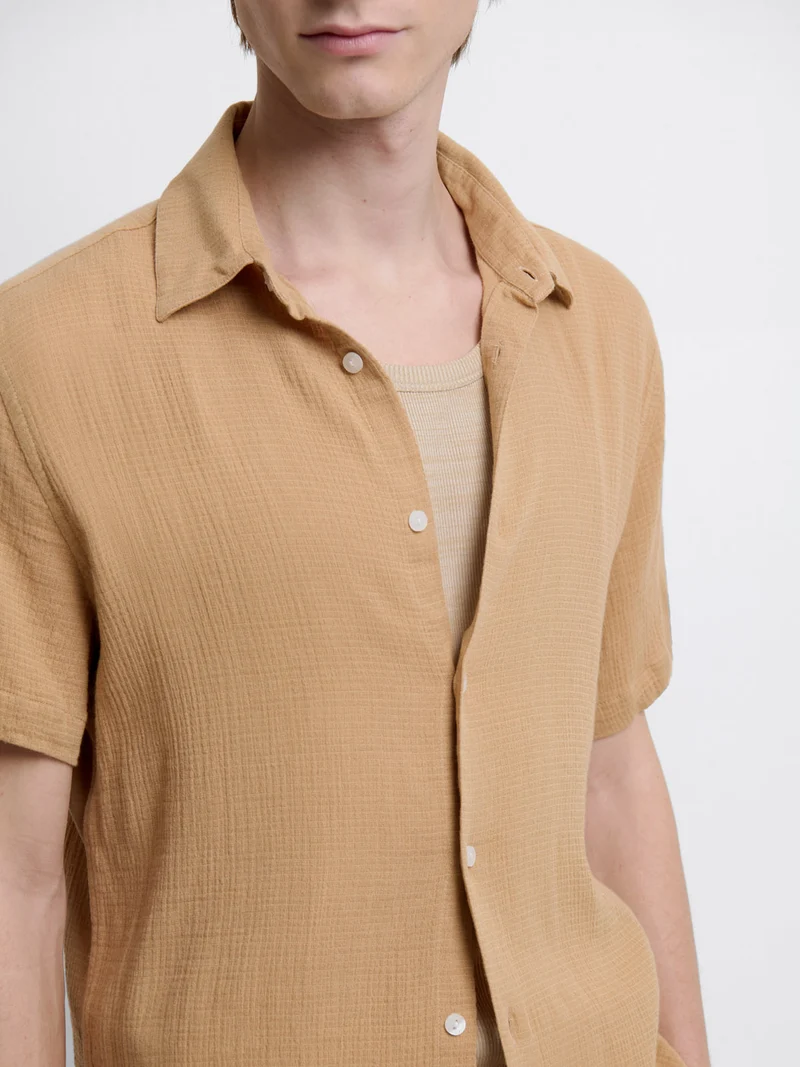 Chemise manches courtes slim rayée