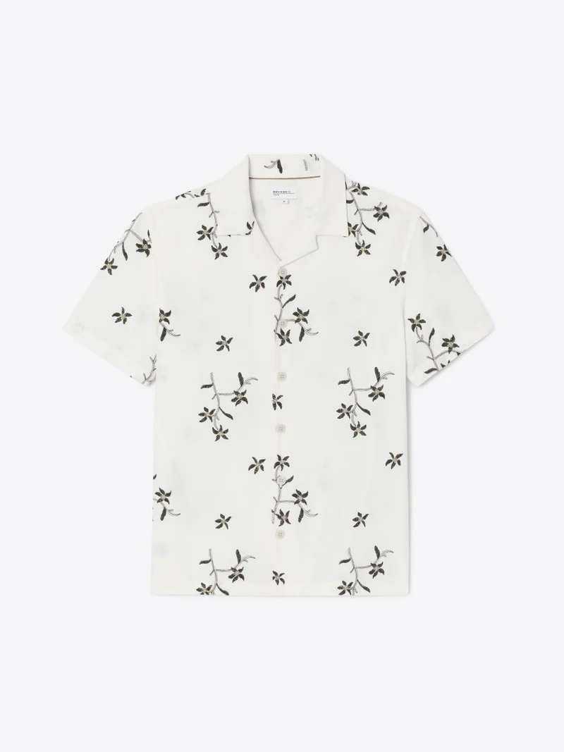 Chemise manches courtes regular fleurie