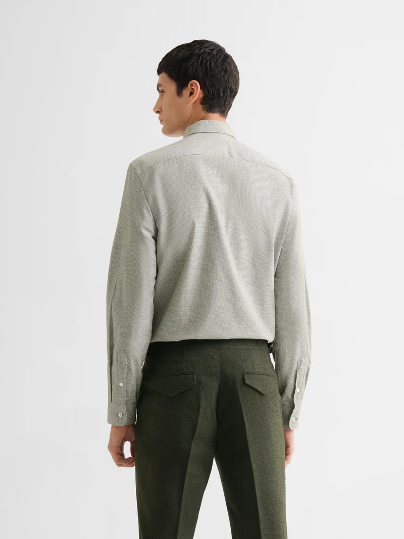 Chemise slim en coton à carreaux