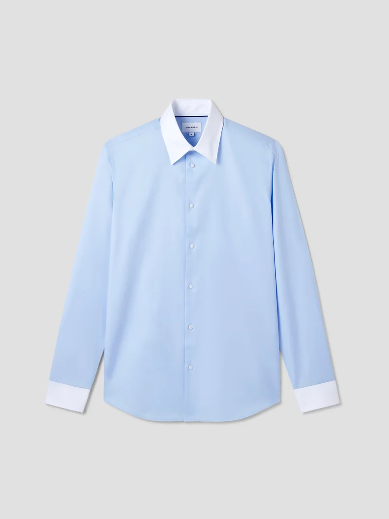 Chemise slim col contrasté