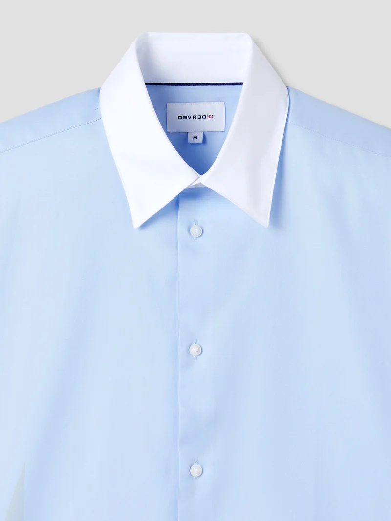 Chemise slim col contrasté