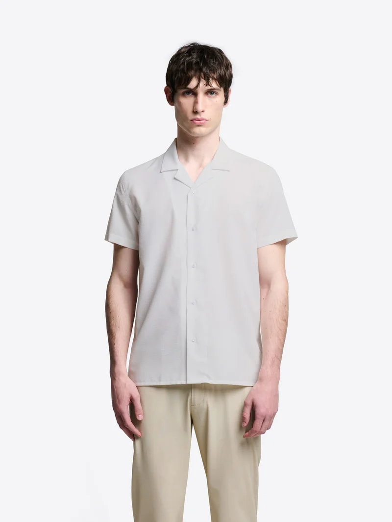 Chemise manches courtes en seersucker