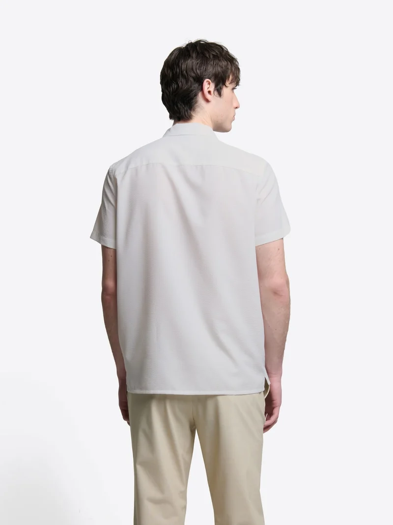 Chemise manches courtes en seersucker