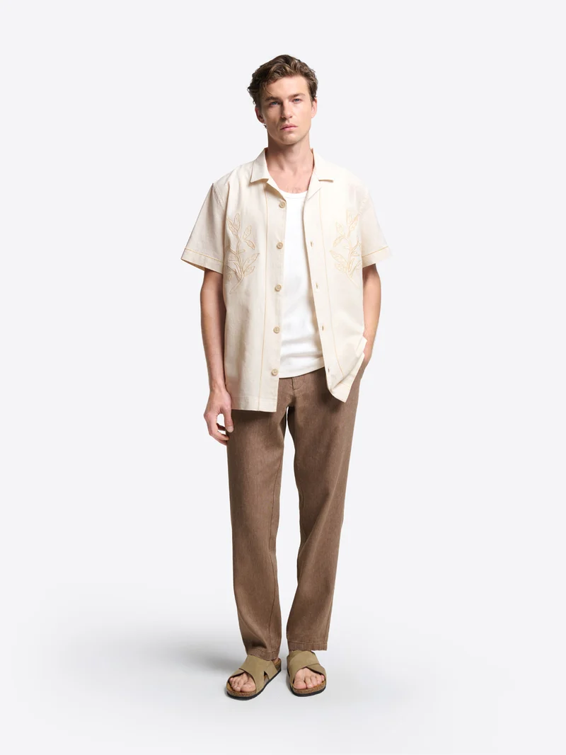 Chemise manches courtes regular fleurie