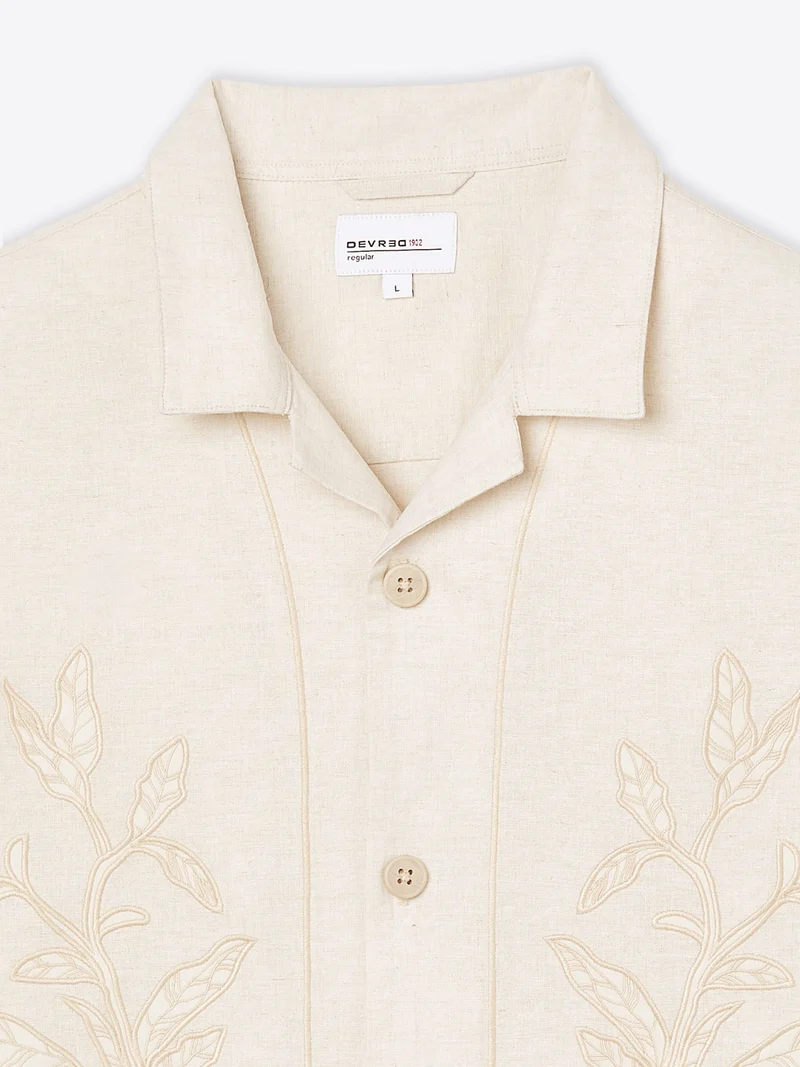 Chemise manches courtes regular fleurie