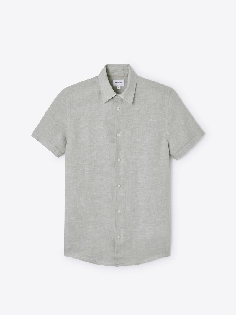 Chemise manches courtes slim en lin