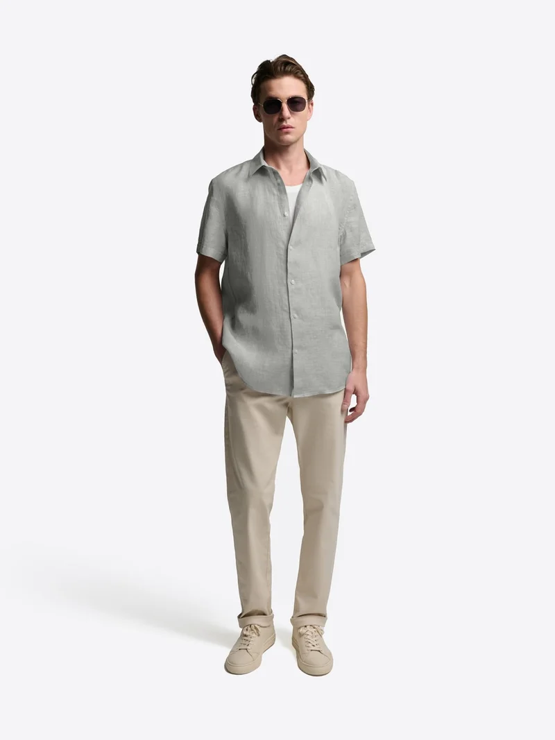 Chemise manches courtes slim en lin