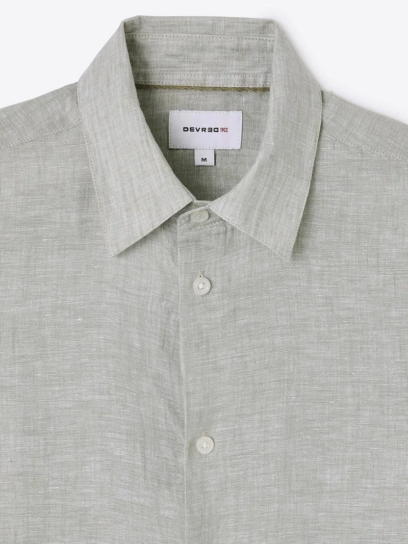 Chemise manches courtes slim en lin