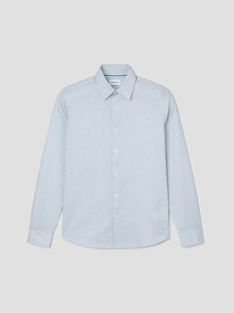 Chemise slim en coton à motif