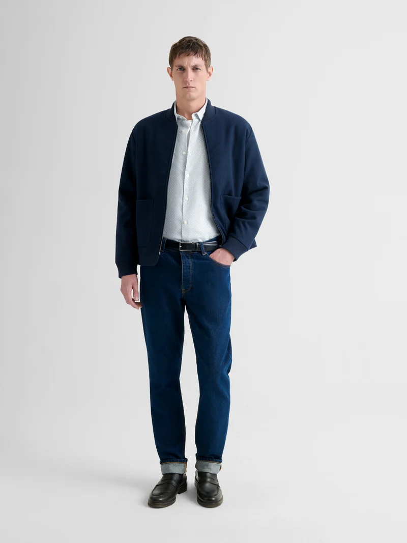 Chemise slim en coton à motif