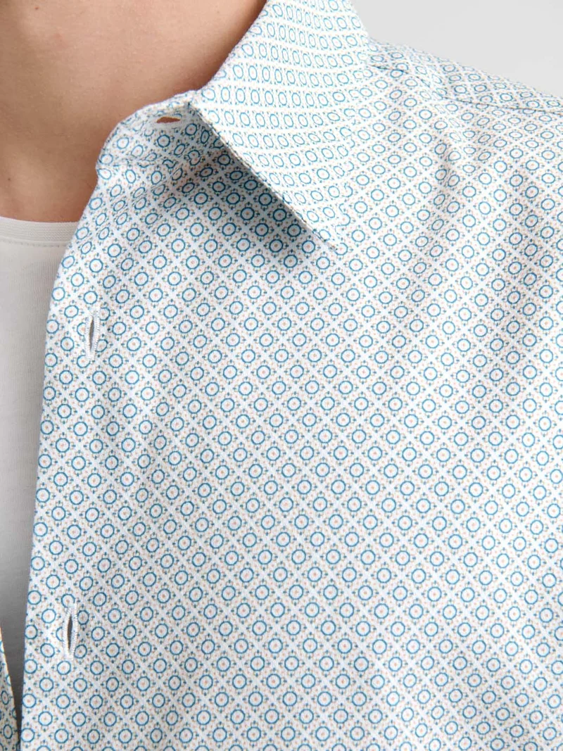 Chemise slim en coton à motif