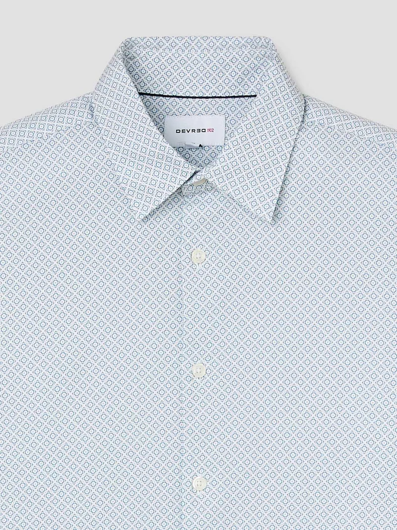 Chemise slim en coton à motif