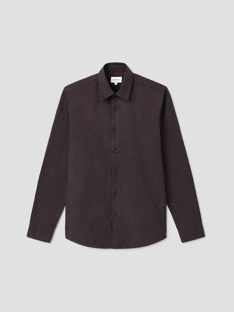 Chemise slim en coton pied de puce