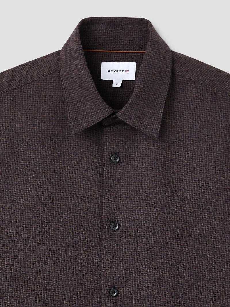 Chemise slim en coton pied de puce