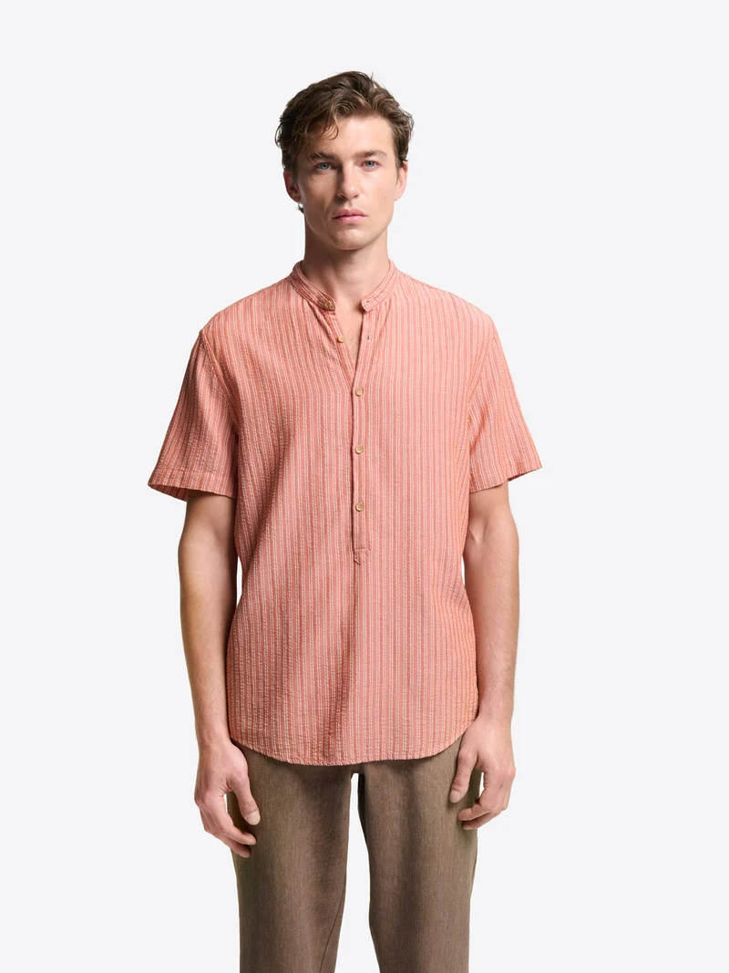 Chemise manches courtes slim rayée
