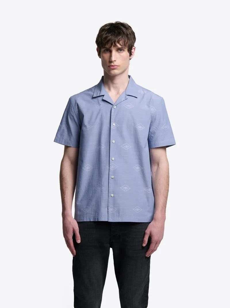 Chemise manches courtes en jacquard