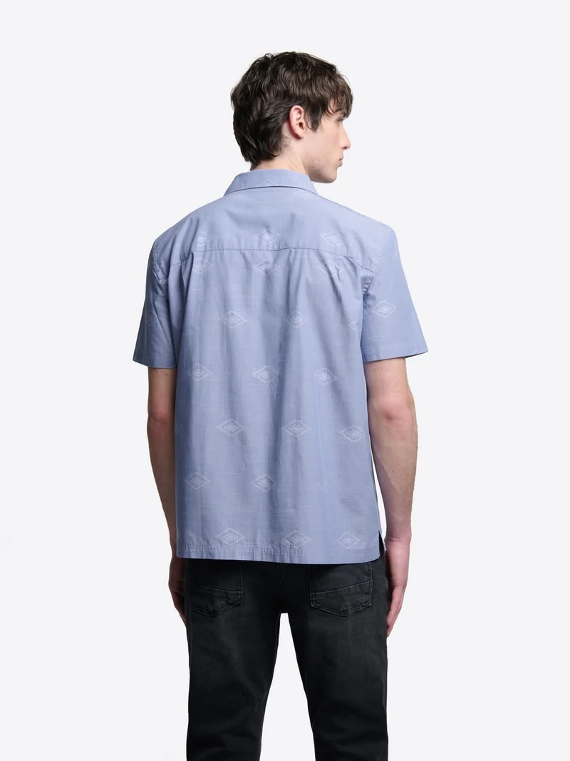 Chemise manches courtes en jacquard