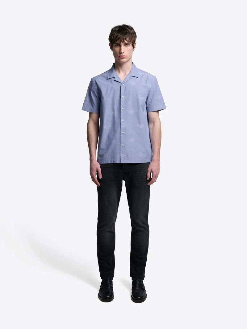 Chemise manches courtes en jacquard