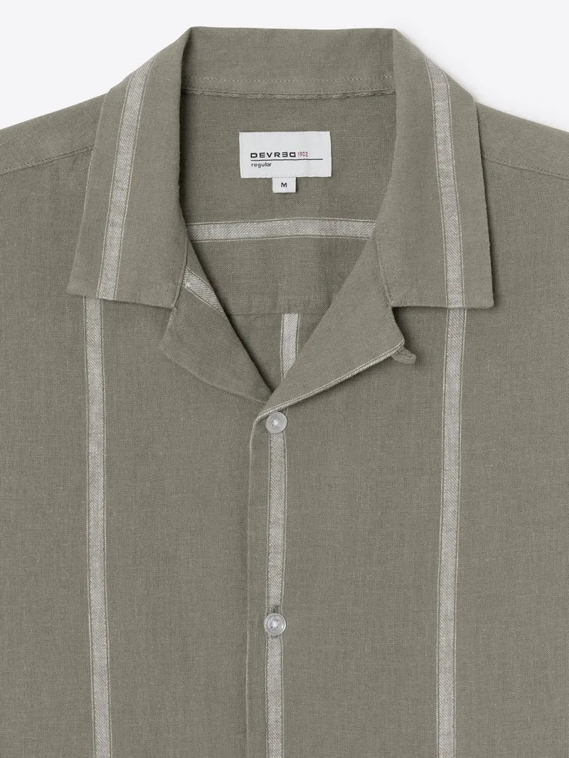 Chemise manches courtes en coton lin