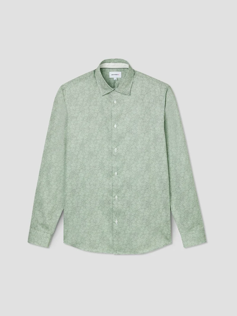 Chemise slim en coton à motif