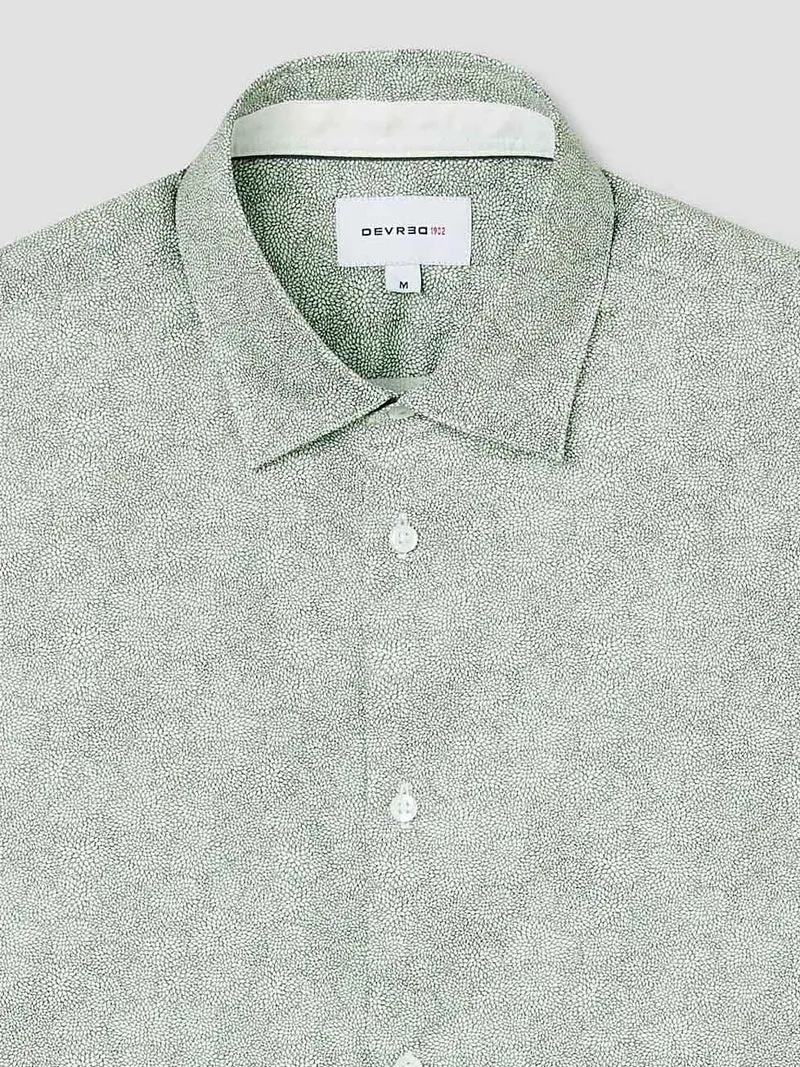 Chemise slim en coton à motif