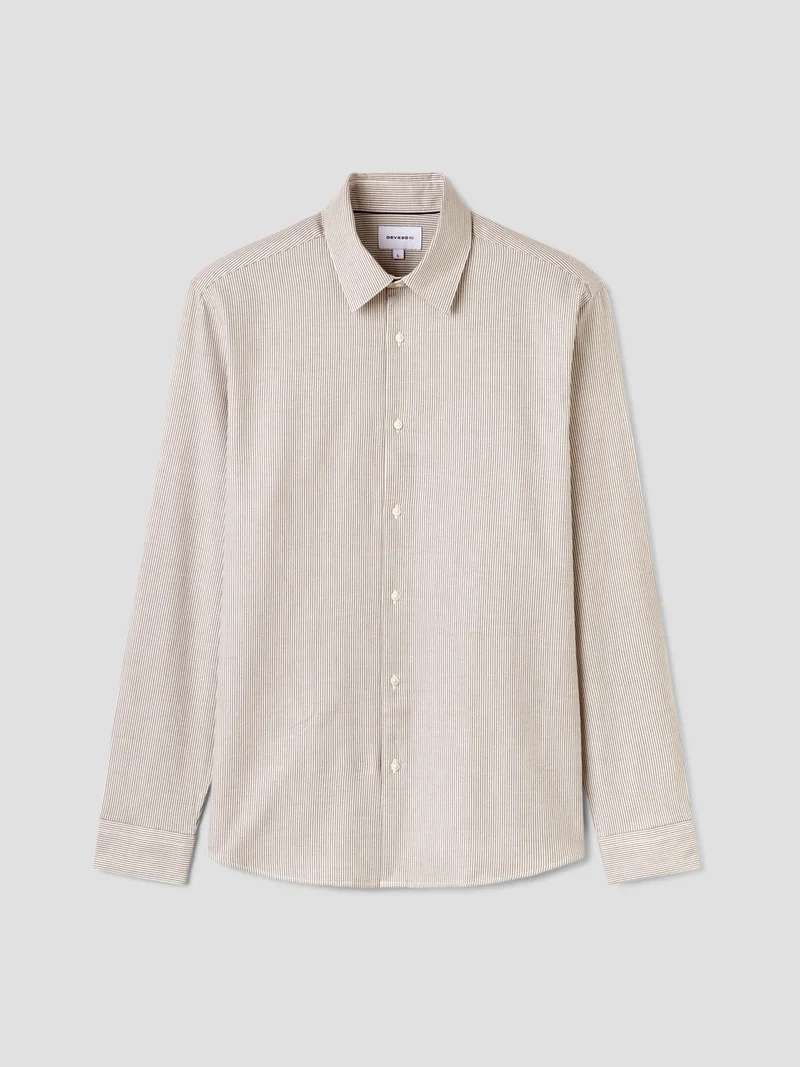 Chemise slim en coton laine