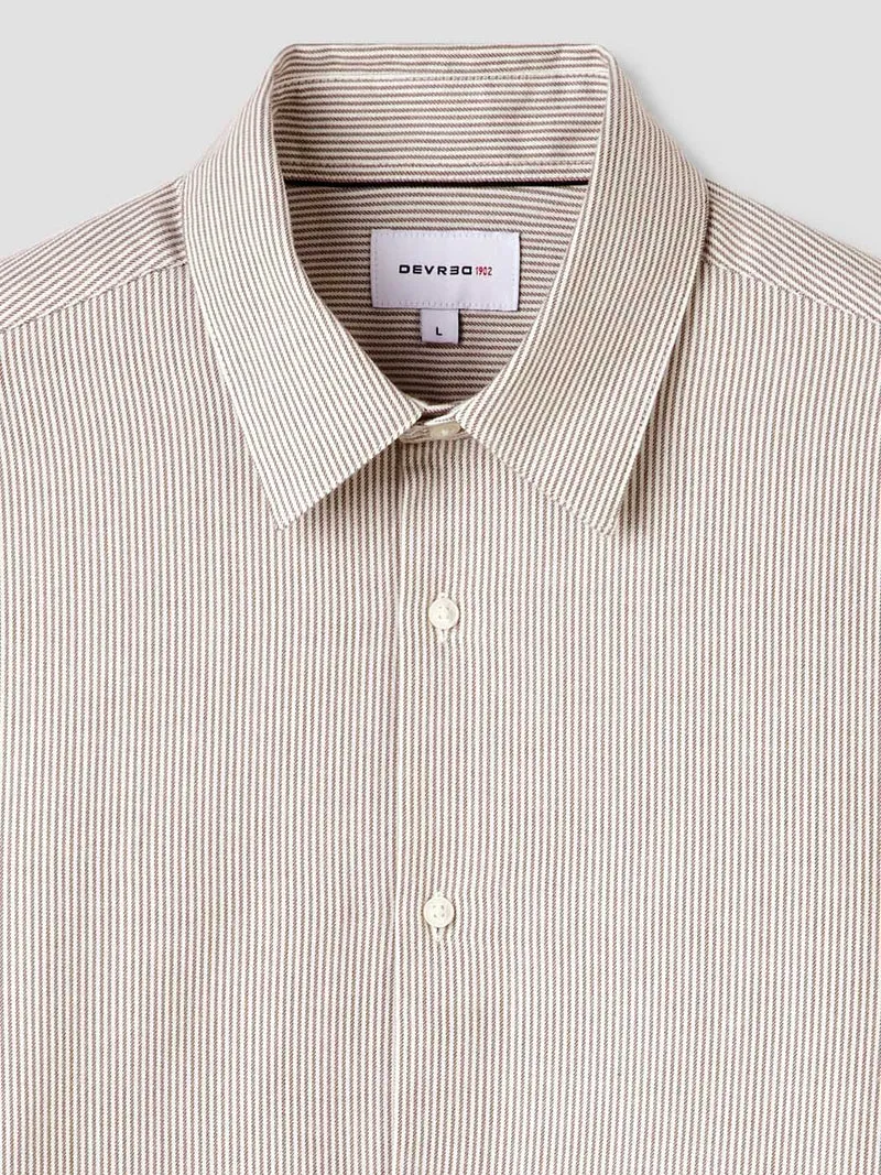 Chemise slim en coton laine