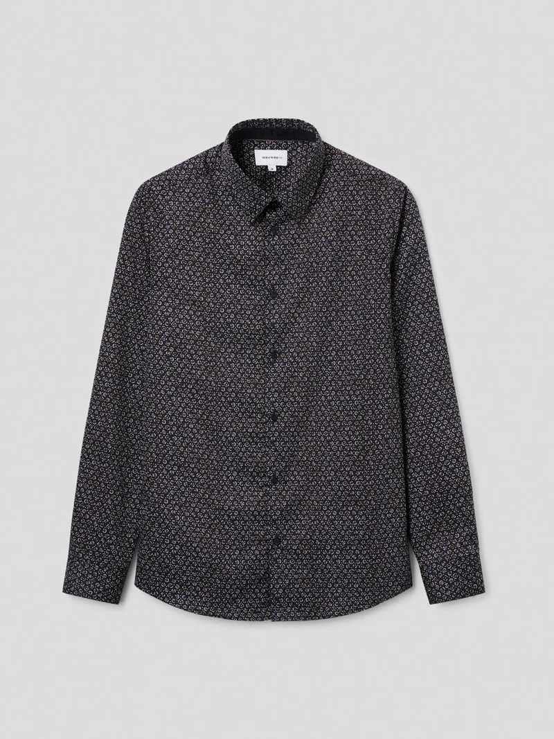 Chemise slim en coton à motif