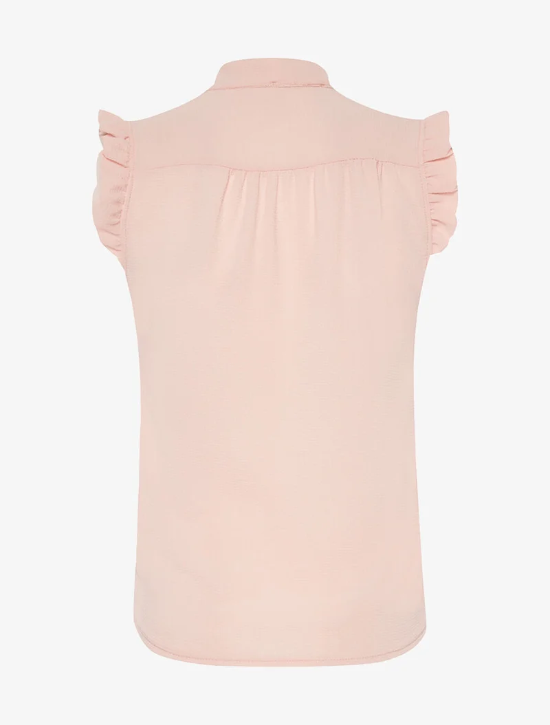 Blouse col à nouer - Rose pâle
