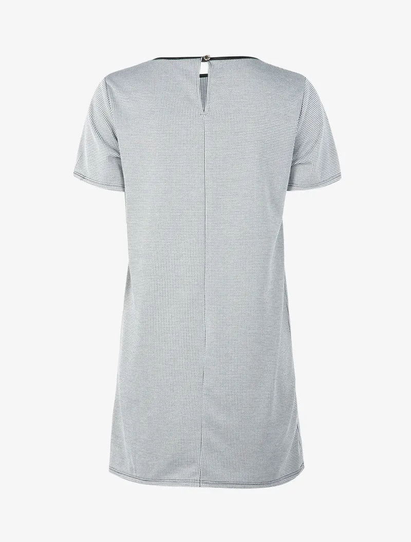Robe manches courtes à imprimés - Noir/blanc