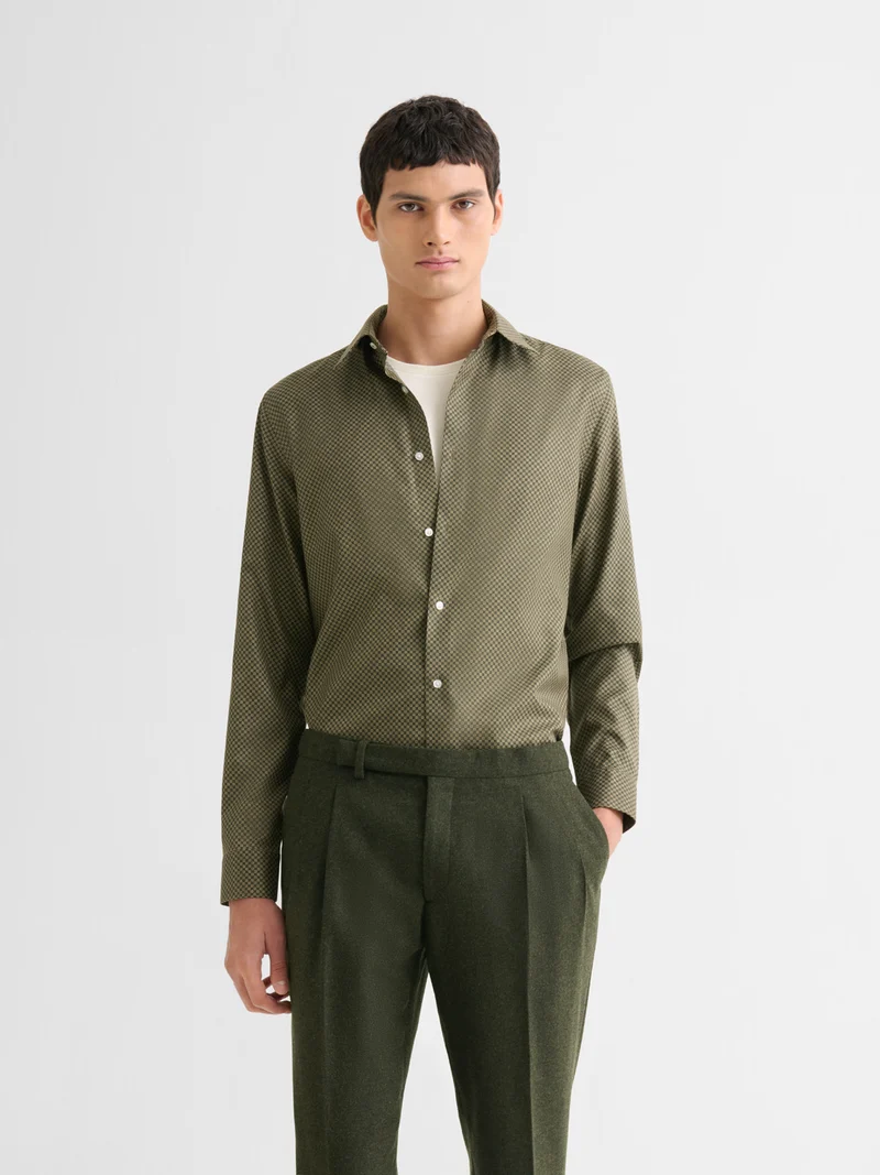 Chemise slim sans repassage à motif