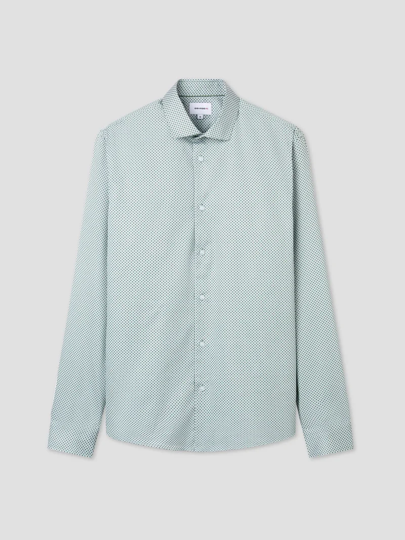 Chemise slim en coton à motif