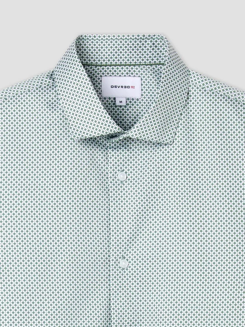 Chemise slim en coton à motif