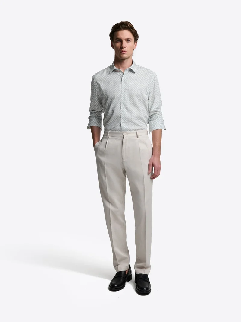 Chemise slim à motif en coton modal